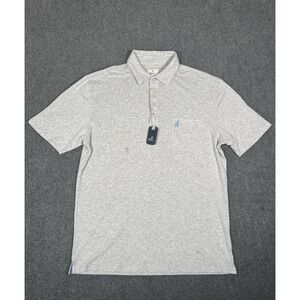 johnnie-O Polo Shirt Mens Medium Heather Gray Heathered Original Golf NWT FLAWED